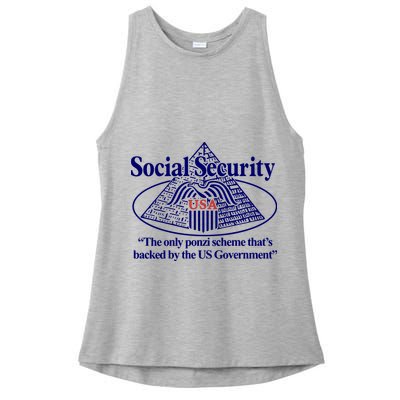 Barely Legal Clothing Social Security The Only Ponzi Scheme ThatS Backed By The Ladies PosiCharge Tri-Blend Wicking Tank
