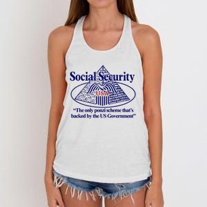 Barely Legal Clothing Social Security The Only Ponzi Scheme ThatS Backed By The Women's Knotted Racerback Tank