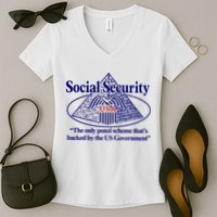 Barely Legal Clothing Social Security The Only Ponzi Scheme ThatS Backed By The Women's V-Neck T-Shirt