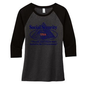 Barely Legal Clothing Social Security The Only Ponzi Scheme ThatS Backed By The Women's Tri-Blend 3/4-Sleeve Raglan Shirt