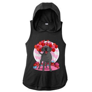 Black Lab Cute Labrador Retriever Heart Valentine Day Gift Cool Gift Ladies PosiCharge Tri-Blend Wicking Draft Hoodie Tank