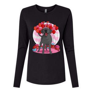 Black Lab Cute Labrador Retriever Heart Valentine Day Gift Cool Gift Womens Cotton Relaxed Long Sleeve T-Shirt