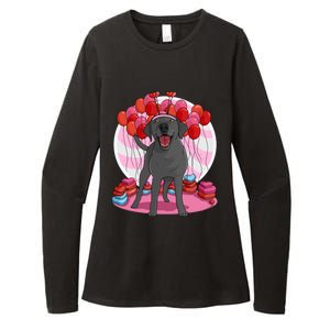 Black Lab Cute Labrador Retriever Heart Valentine Day Gift Cool Gift Womens CVC Long Sleeve Shirt