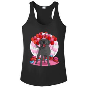 Black Lab Cute Labrador Retriever Heart Valentine Day Gift Cool Gift Ladies PosiCharge Competitor Racerback Tank