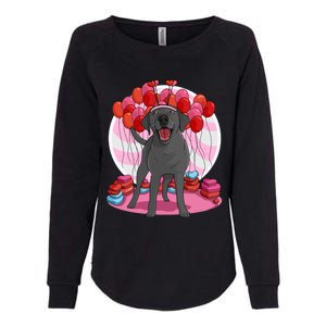 Black Lab Cute Labrador Retriever Heart Valentine Day Gift Cool Gift Womens California Wash Sweatshirt