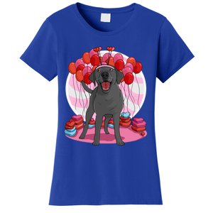 Black Lab Cute Labrador Retriever Heart Valentine Day Gift Cool Gift Women's T-Shirt