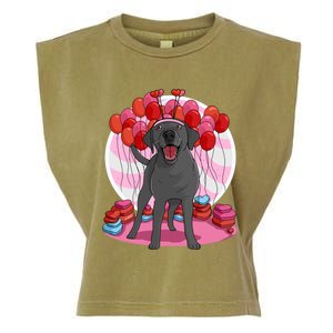 Black Lab Cute Labrador Retriever Heart Valentine Day Gift Cool Gift Garment-Dyed Women's Muscle Tee