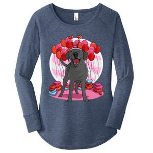 Black Lab Cute Labrador Retriever Heart Valentine Day Gift Cool Gift Women's Perfect Tri Tunic Long Sleeve Shirt