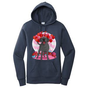 Black Lab Cute Labrador Retriever Heart Valentine Day Gift Cool Gift Women's Pullover Hoodie