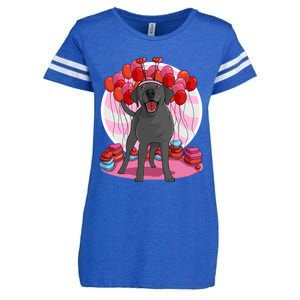 Black Lab Cute Labrador Retriever Heart Valentine Day Gift Cool Gift Enza Ladies Jersey Football T-Shirt