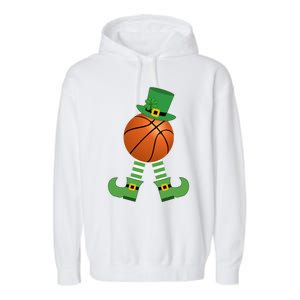 Basketball Leprechaun Coach Gift Green St Patricks Day Party Gift Garment-Dyed Fleece Hoodie