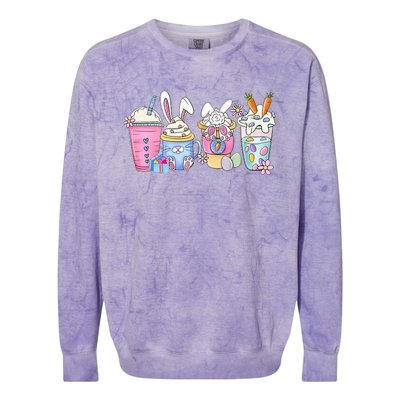 Bunny Latte Coffee Easter Bunny rabbit Coffee Lover Colorblast Crewneck Sweatshirt