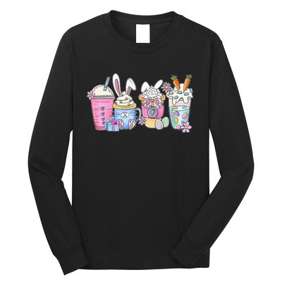 Bunny Latte Coffee Easter Bunny rabbit Coffee Lover Long Sleeve Shirt