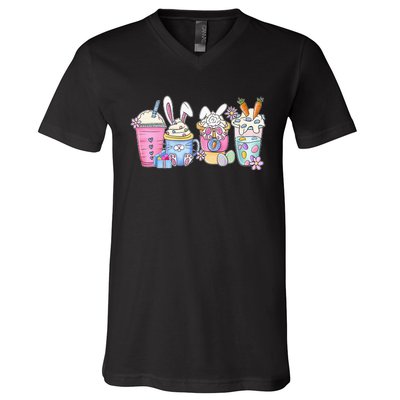 Bunny Latte Coffee Easter Bunny rabbit Coffee Lover V-Neck T-Shirt