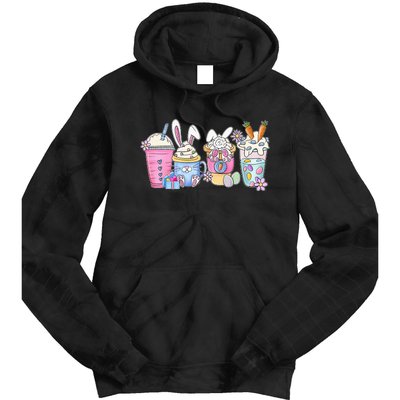 Bunny Latte Coffee Easter Bunny rabbit Coffee Lover Tie Dye Hoodie