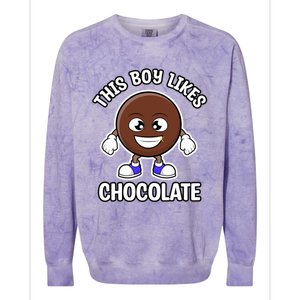 Boy Likes Chocolate Cute Chocolate Lover Gift Colorblast Crewneck Sweatshirt