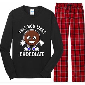 Boy Likes Chocolate Cute Chocolate Lover Gift Long Sleeve Pajama Set