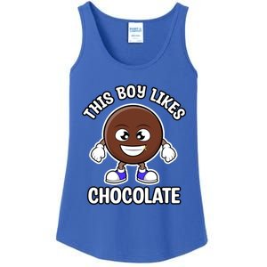 Boy Likes Chocolate Cute Chocolate Lover Gift Ladies Essential Tank