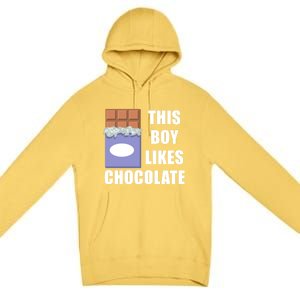 Boy Likes Chocolate Funny Dark Chocolate Lover Gift Premium Pullover Hoodie