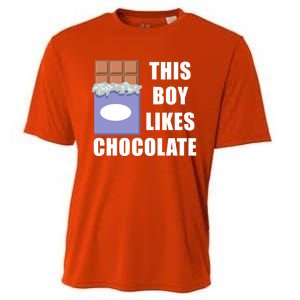 Boy Likes Chocolate Funny Dark Chocolate Lover Gift Cooling Performance Crew T-Shirt