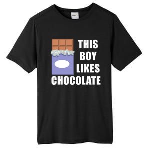 Boy Likes Chocolate Funny Dark Chocolate Lover Gift Tall Fusion ChromaSoft Performance T-Shirt