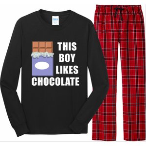 Boy Likes Chocolate Funny Dark Chocolate Lover Gift Long Sleeve Pajama Set