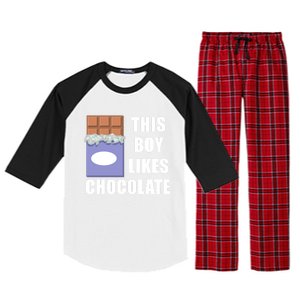 Boy Likes Chocolate Funny Dark Chocolate Lover Gift Raglan Sleeve Pajama Set