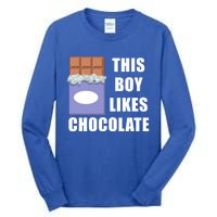 Boy Likes Chocolate Funny Dark Chocolate Lover Gift Tall Long Sleeve T-Shirt