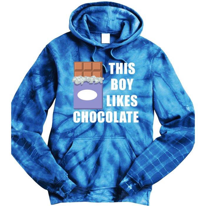 Boy Likes Chocolate Funny Dark Chocolate Lover Gift Tie Dye Hoodie