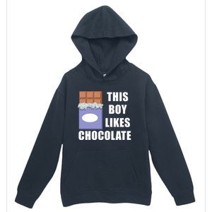 Boy Likes Chocolate Funny Dark Chocolate Lover Gift Urban Pullover Hoodie