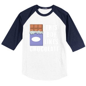 Boy Likes Chocolate Funny Dark Chocolate Lover Gift Baseball Sleeve Shirt