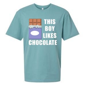 Boy Likes Chocolate Funny Dark Chocolate Lover Gift Sueded Cloud Jersey T-Shirt