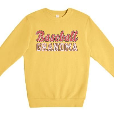 Baseball Lover Cute Baseball Grandma Great Gift Premium Crewneck Sweatshirt