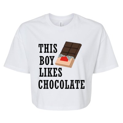 Boy Likes Chocolate Ironic Chocolatier Cute Gift Bella+Canvas Jersey Crop Tee