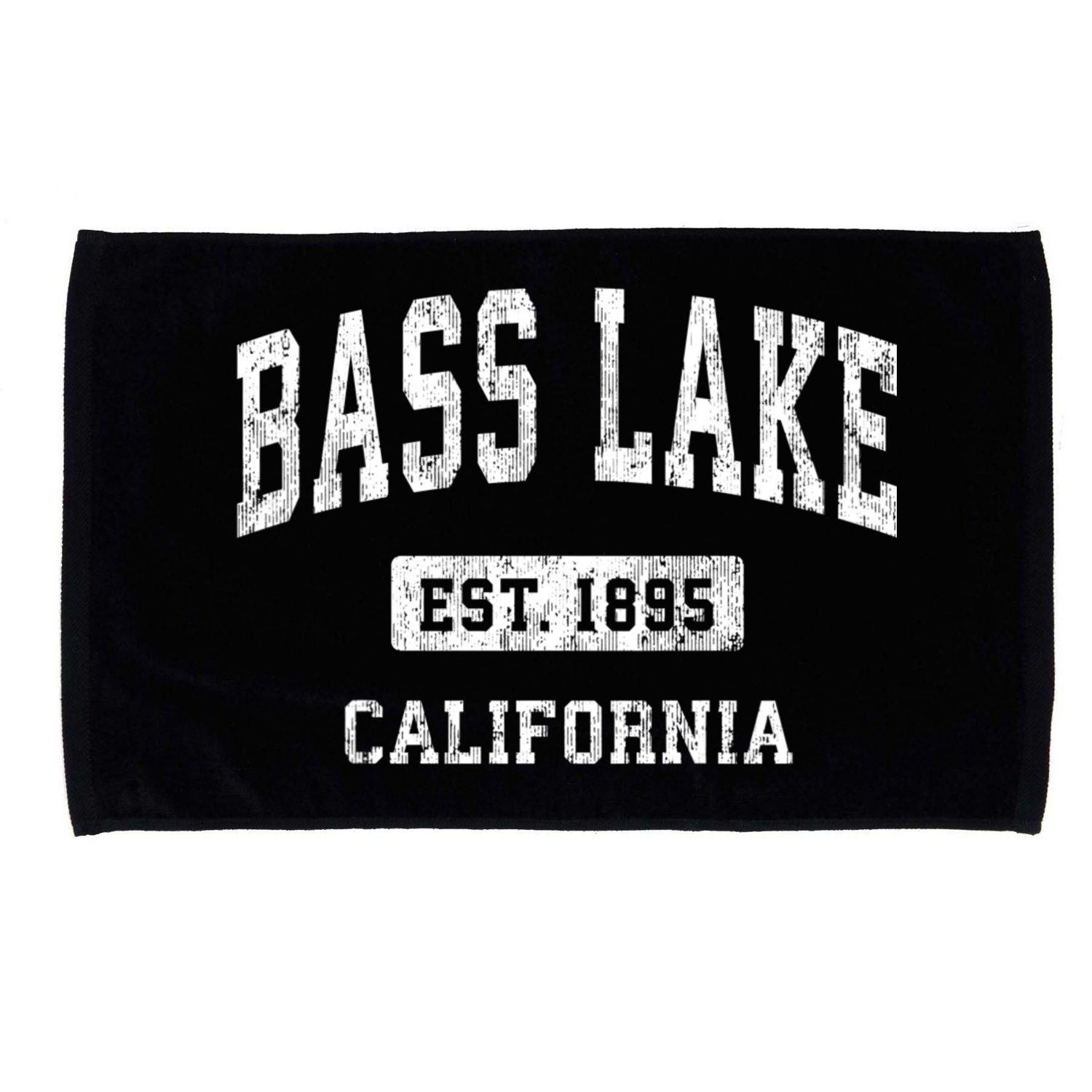 Bass Lake California Ca Vintage Athletic Sports Microfiber Hand Towel