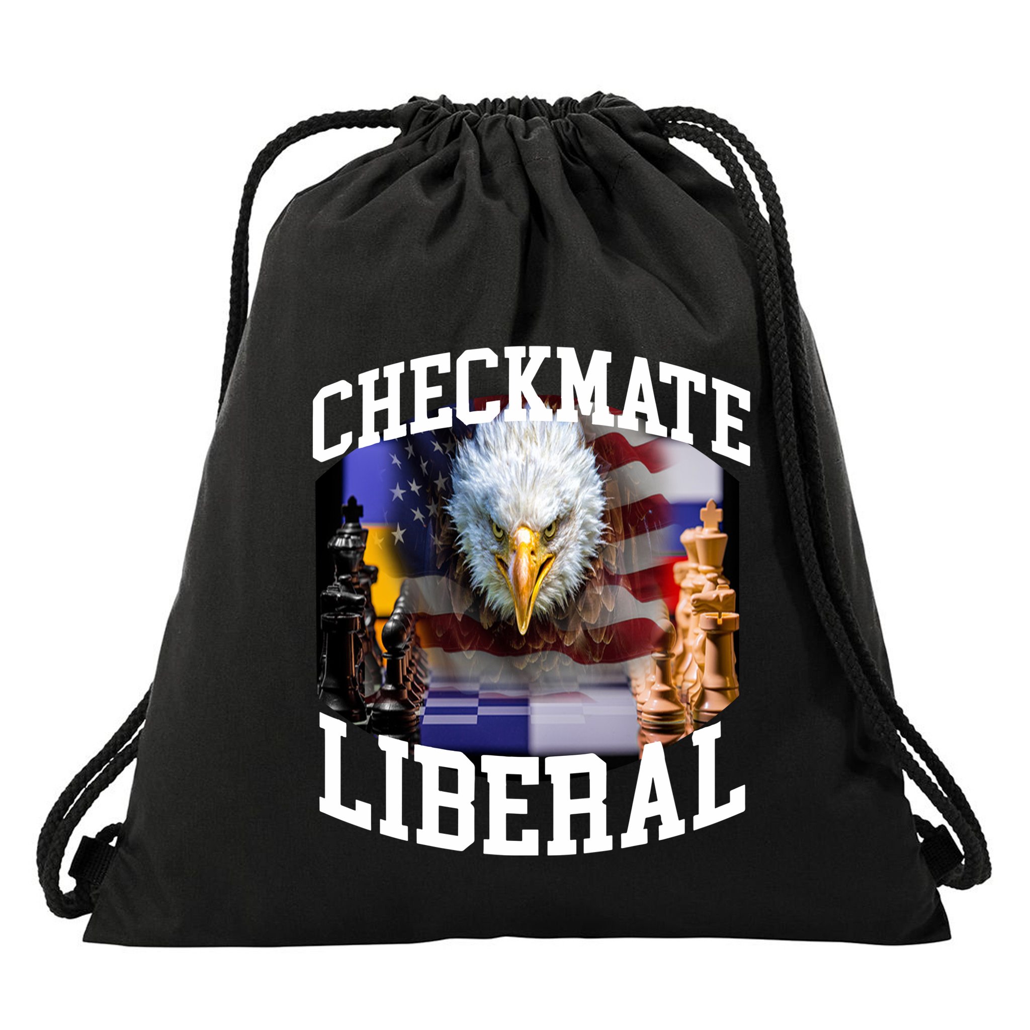 Barely Legal Clothing Checkmate Liberal Drawstring Bag