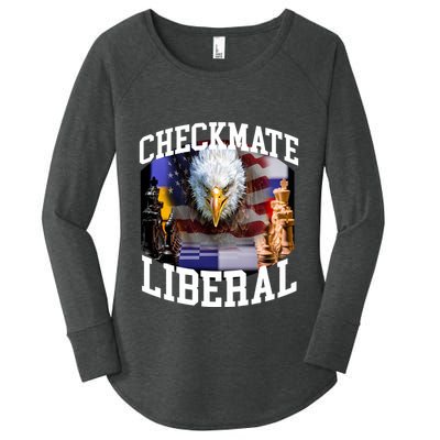 Barely Legal Clothing Checkmate Liberal Women's Perfect Tri Tunic Long Sleeve Shirt