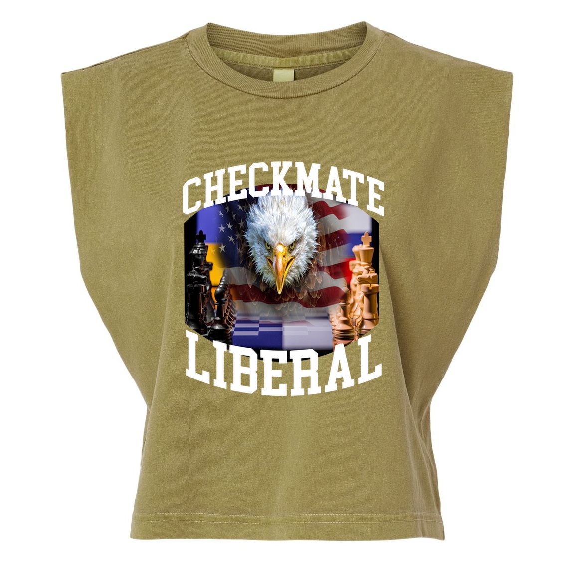 Barely Legal Clothing Checkmate Liberal Garment-Dyed Women's Muscle Tee
