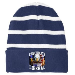 Barely Legal Clothing Checkmate Liberal Striped Beanie with Solid Band