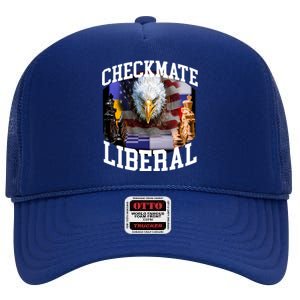 Barely Legal Clothing Checkmate Liberal High Crown Mesh Back Trucker Hat