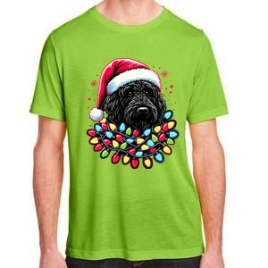 Black Labradoodle Christmas Tree Xmas Lights Doodle Dog Adult ChromaSoft Performance T-Shirt