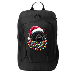 Black Labradoodle Christmas Tree Xmas Lights Doodle Dog City Backpack