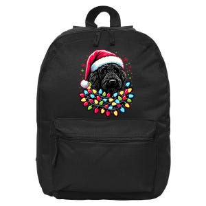 Black Labradoodle Christmas Tree Xmas Lights Doodle Dog 16 in Basic Backpack