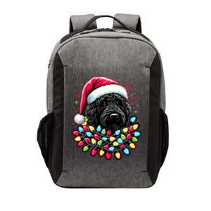 Black Labradoodle Christmas Tree Xmas Lights Doodle Dog Vector Backpack