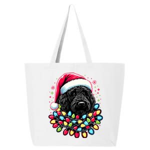 Black Labradoodle Christmas Tree Xmas Lights Doodle Dog 25L Jumbo Tote