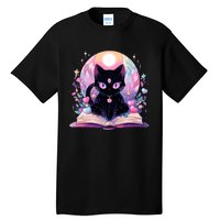 Book Lover Crystal Witchy Cute Black Cat Kawaii Pastel Goth Tall T-Shirt