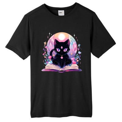 Book Lover Crystal Witchy Cute Black Cat Kawaii Pastel Goth Tall Fusion ChromaSoft Performance T-Shirt