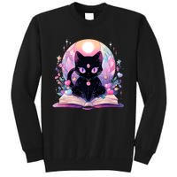 Book Lover Crystal Witchy Cute Black Cat Kawaii Pastel Goth Tall Sweatshirt