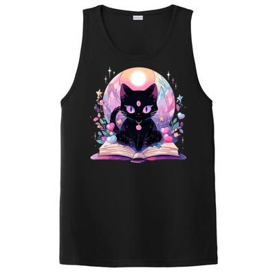 Book Lover Crystal Witchy Cute Black Cat Kawaii Pastel Goth PosiCharge Competitor Tank