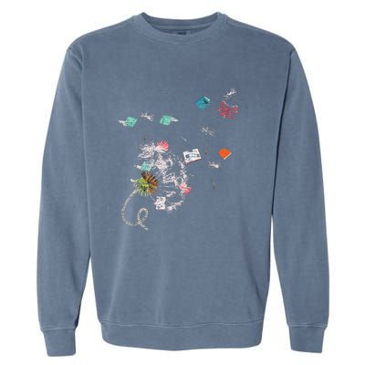 Book Librarian Dandelion Book Reading Garment-Dyed Sweatshirt